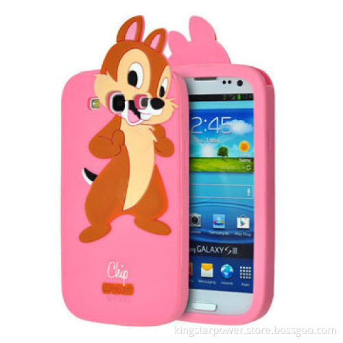 Soft Silicone Case Cover for Samsung Galaxy S3 i9300, Cartoon Animal, customizable Color/Design